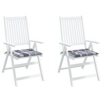 vidaXL Coussins de chaise de jardin lot de 2 carreaux gris 50x50x3 cm