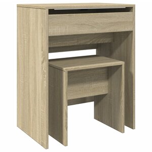 vidaXL Coiffeuse et tabouret chêne sonoma 60x40x113 5 cm