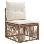 vidaXL Ensemble de canapé de jardin 5 Pièces Beige polyrotin