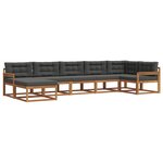 vidaXL Ensemble de canapés d'extérieur 7 Pièces Naturel et Anthracite