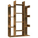 vidaXL Bibliothèque Chêne fumé 86x25 5x140 cm Bois d'ingénierie
