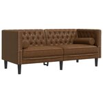 vidaXL Ensemble de canapé Chesterfield et traversins 2 Pièces marron
