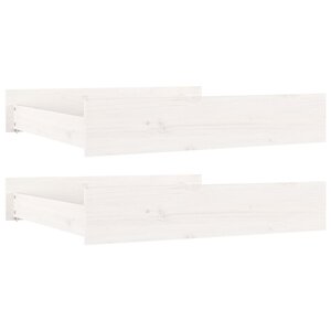 vidaXL Tiroirs de lit 2 Pièces blanc Bois de pin massif