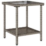 vidaXL Canapé de jardin avec table et coussins en forme de L gris