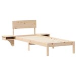 vidaXL Cadre de lit avec tête de lit Marron 75 x 190 cm Pin massif
