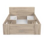 Lit adulte 140 x 190 cm - chêne Kronberg - Oxygene