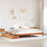 vidaXL Cadre de lit sans matelas cire marron 180x200cm bois pin massif