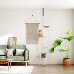 vidaXL Arbre à chat du sol au plafond Gris clair 258 5-284 5 cm