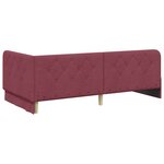 vidaXL Cadre de lit d'angle avec matelas Bordeaux 90 x 190 cm tissu