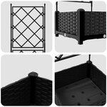 vidaXL Jardinière de Jardin avec Treillis Noire 40x40x125.5 cm