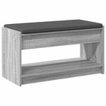 vidaXL Banc d'entrée avec coussin Gris Sonoma 83 x 38 x 45 cm