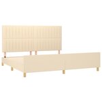 vidaXL Cadre de lit avec tête de lit Crème 200 x 200 cm Tissu