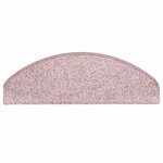 vidaXL Tapis d'escalier 15 pièces 65 x 21 x 4 cm Rose clair Demi-rond Grand