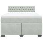 vidaXL Sommier à lattes de lit et matelas Gris clair 140x200cm Velours