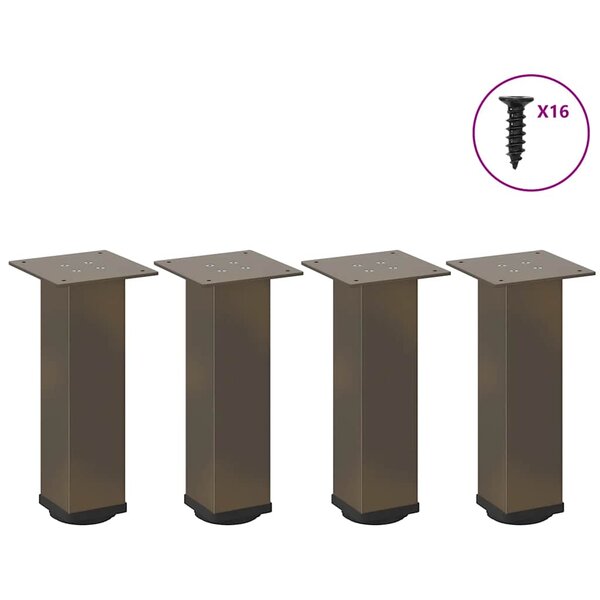 vidaXL Pieds de table basse 4 pièces Acier naturel 42-44 cm Acier