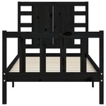 vidaXL Cadre de lit sans matelas noir 100x200 cm bois massif de pin