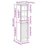 vidaXL Armoire de salle de bain BODO gris 44x30x160 cm