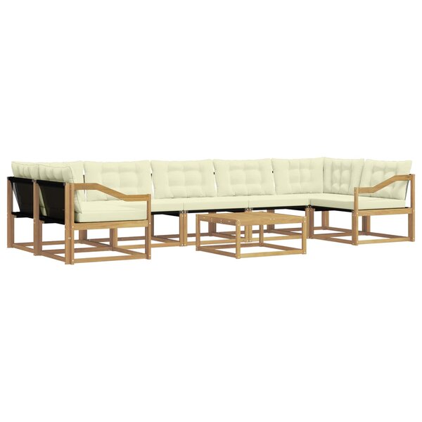 vidaXL Ensemble de canapés d'extérieur 8 pc Blanc et crème