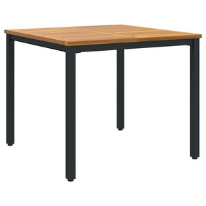 vidaXL Tables de jardin Naturel et noir 90 x 90 x 75 cm