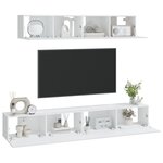 vidaXL Ensemble de meubles TV 4 Pièces Blanc Bois d'ingénierie