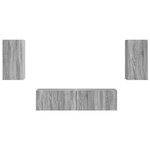 vidaXL Ensemble meuble TV 4 Pièces Gris Sonoma Bois d'ingénierie
