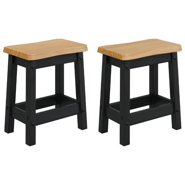 VidaXL Tabouret de bar EKAI 2 Pièces Noir 40 x 29 x 45 5 cm