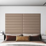 vidaXL Panneaux muraux 12 Pièces Cappuccino 90x15 cm Similicuir 1 62 m²
