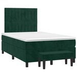 vidaXL Sommier à lattes de lit et matelas Vert foncé 120x200cm Velours