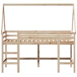 vidaXL Lit superposé et échelle et toit 90x190 cm bois de pin massif