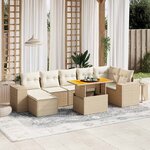 vidaXL Salon de jardin avec coussins 8 Pièces beige résine tressée