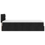 vidaXL Lit ottoman avec matelas noir 100x200 cm tissu