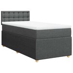 vidaXL Sommier à lattes de lit avec matelas Gris foncé 100x200cm Tissu