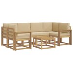 vidaXL Ensemble de canapés d'extérieur 7 pc Blanc et Beige