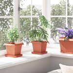 vidaXL Pot de Fleurs Carré 6 Pièces Rouge brique 16 x 16 x 14 cm