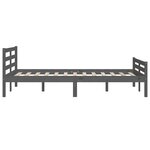 vidaXL Cadre de lit Gris Bois massif 140x200 cm