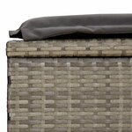 vidaXL Chaise longue à 2 places avec coussins gris résine tressée