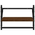 vidaXL Étagères murales avec barres 2 Pièces chêne marron 40x25x30 cm