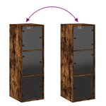 vidaXL Armoire murale avec portes en verre chêne fumé 35x37x100 cm