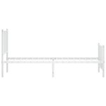 vidaXL Cadre de lit métal sans matelas avec pied de lit blanc 75x190cm