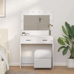 vidaXL Coiffeuse Blanc 78.5 x 41 x 135 cm Bois d'ingénierie