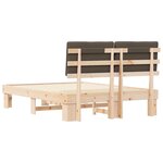 vidaXL Cadre de lit avec tête de lit rembourrée Taupe 135 x 190 cm