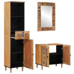 vidaXL Ensemble de mobilier de salle de bain avec tiroir 3 Pièces Naturel