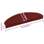 vidaXL Tapis autoadhésifs de marches 5 Pièces Rouge 65x21x4 cm Aiguilleté
