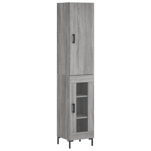 vidaXL Buffet haut Sonoma gris 34 5x34x180 cm Bois d'ingénierie