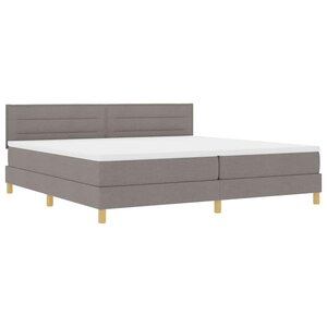vidaXL Lit à ressort LED avec matelas Taupe 200 x 200 cm tissu