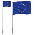 vidaXL Drapeau de l'Europe et mât 5 55 m Aluminium