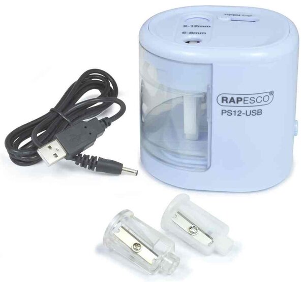 Taille-crayon électrique double PS-12-USB, bleu RAPESCO