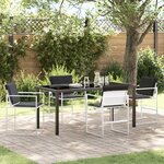 vidaXL Ensemble de salle à manger de jardin 5 pièces avec coussins en Textilène blanc et acier