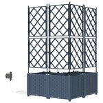 vidaXL Pots de jardin Gris 80 x 80 x 142 cm Acier