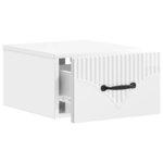 vidaXL Cabinet de chevet mural 2 pc Blanc brillant 34 5 x 33 x 20 cm